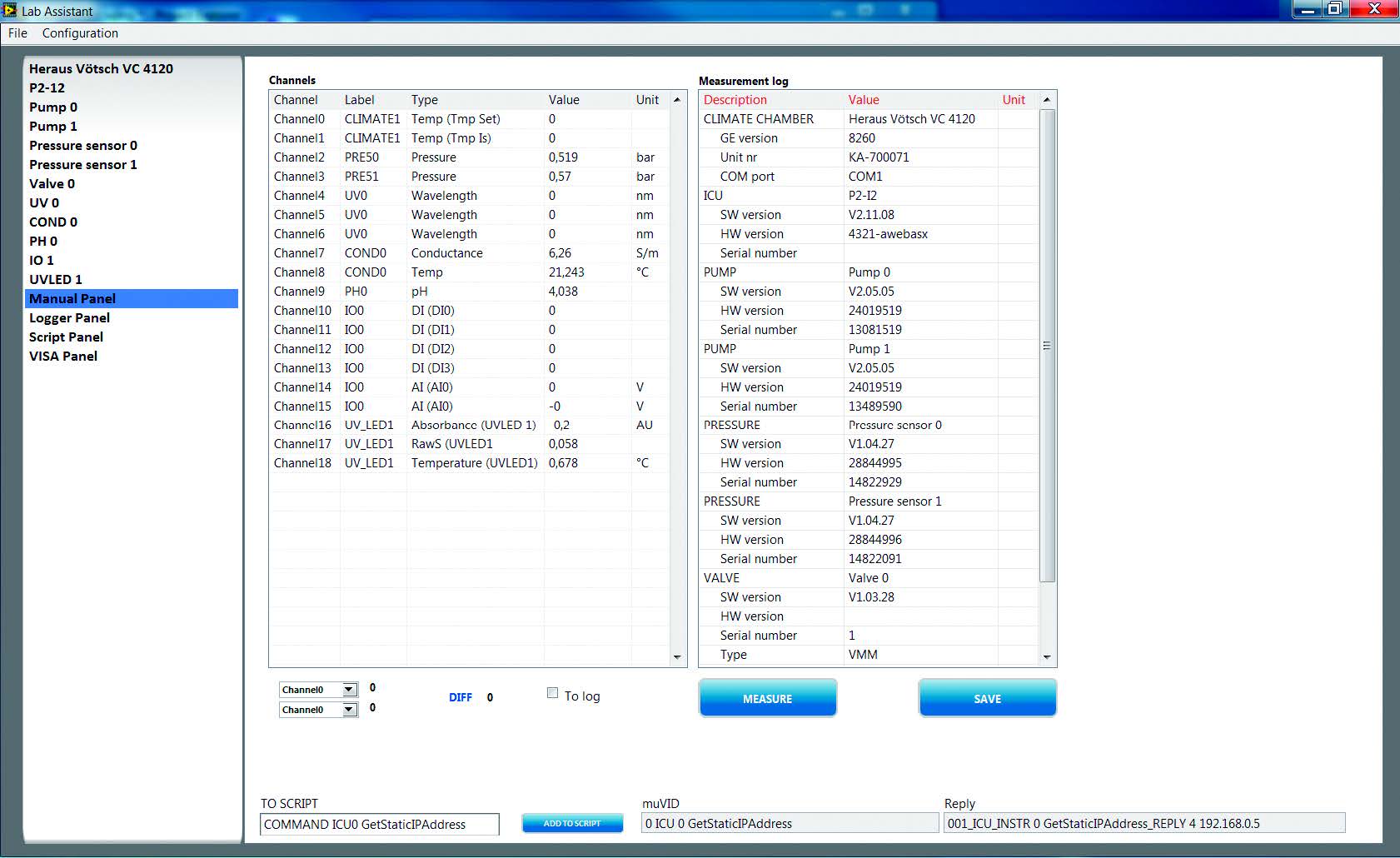 LabAssistant user interface,
